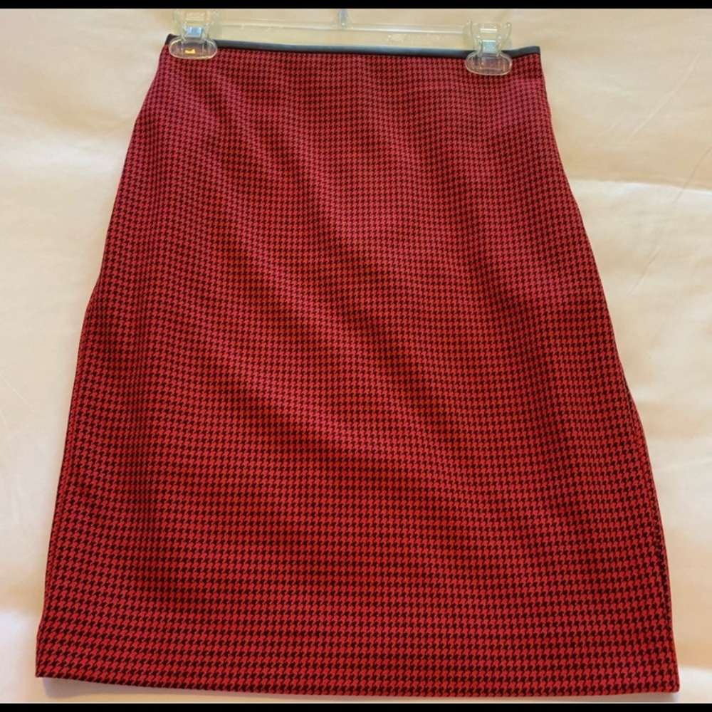 Express red black pencil skirt
